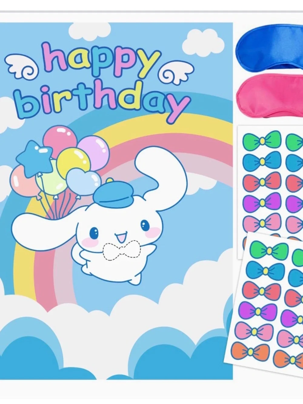 Sanrio Cinnamoroll Birthday Pin-the-Bow Party Game - Rare